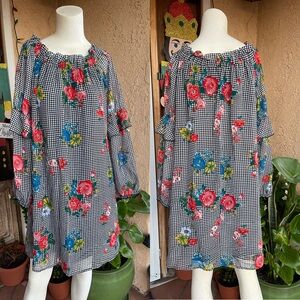 Eyeshadow Floral Long Sleeve Dress LARGE